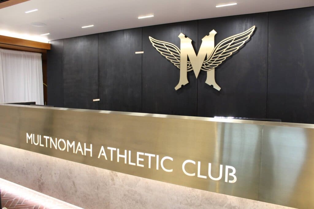 The custom logo signage we produced helps communicate MAC's mission: Enrich lives, foster friendships, and build upon traditions of excellence in athletic, wellness, and social programs.